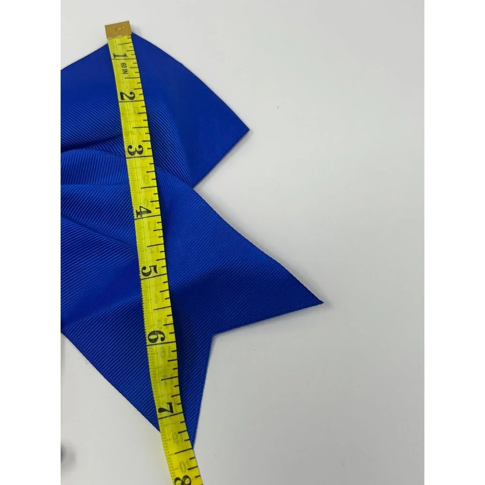 Cheer Bow Women Girls OS Blue Paw Print Grosgrain‎ Ribbon Hair Accessory